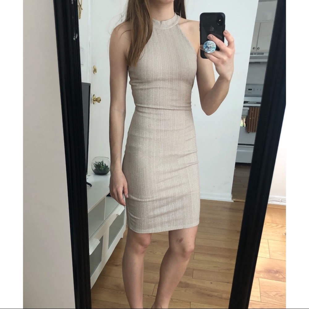Small gold light stripe dress